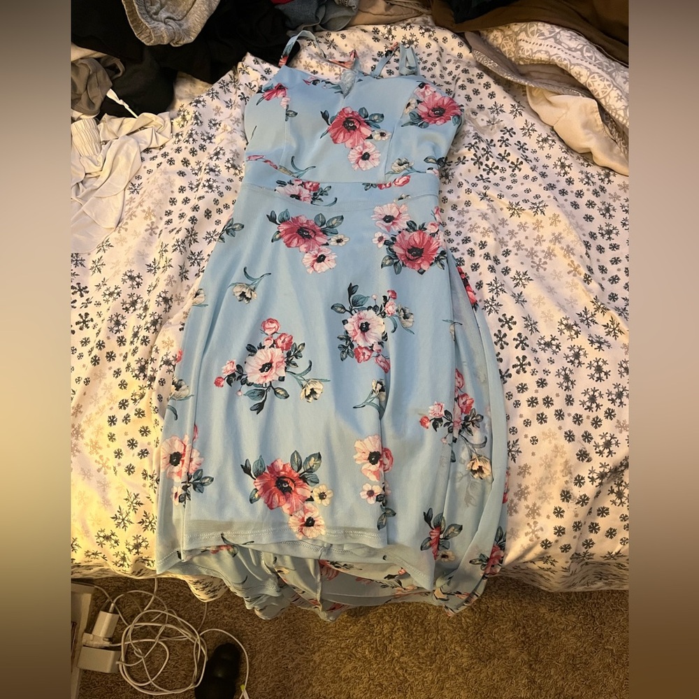 Blue floral dress